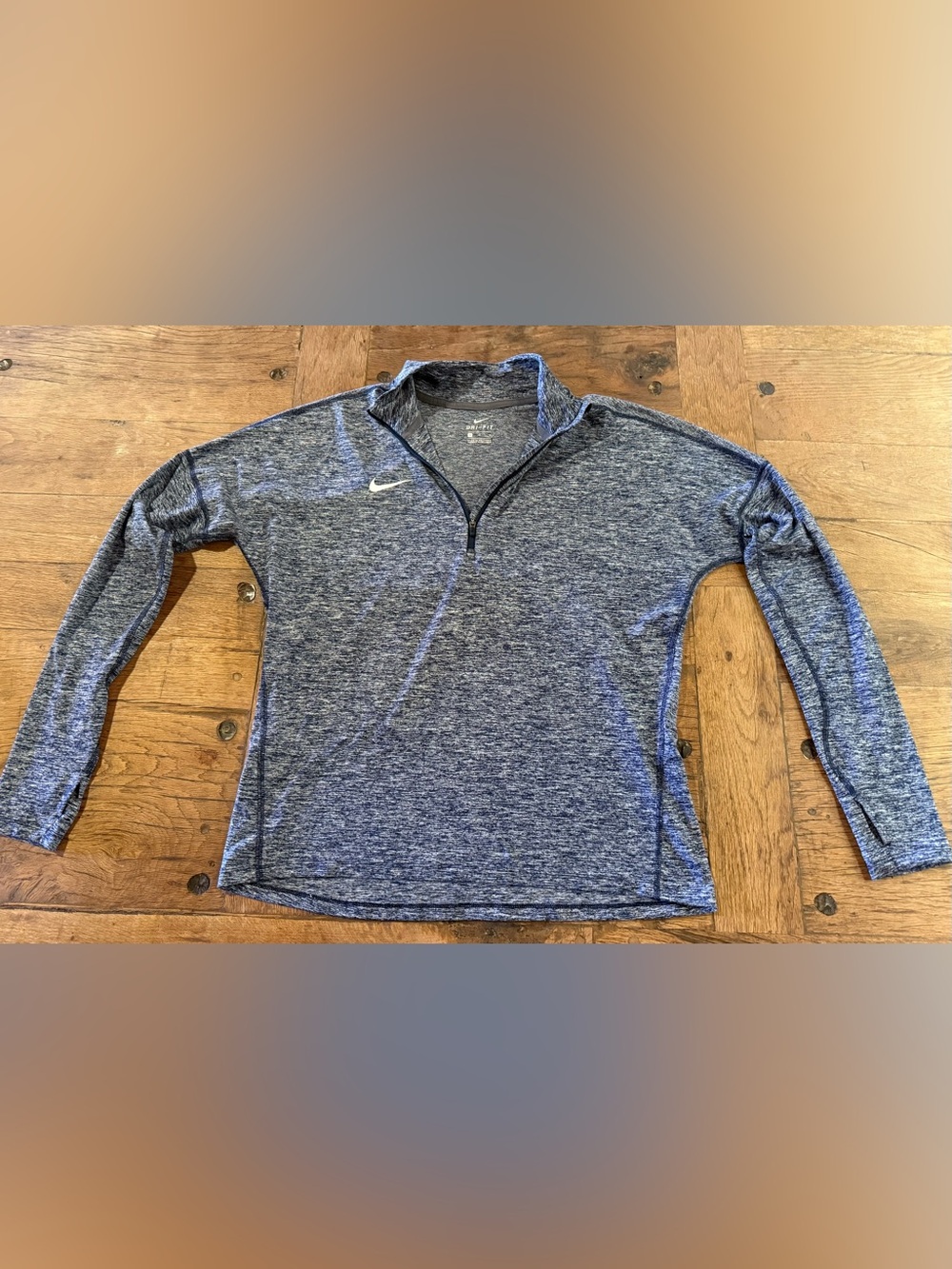 Nike Blue Heathered Quarter Zip Pullover